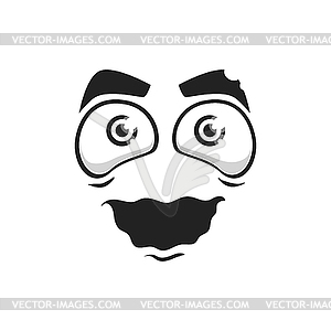Cartoon face fascinated smile - vector image
