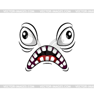 Monster face icon, cartoon emoji - vector image