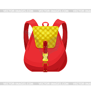 Kid schoolbag icon, red school bag - vector EPS clipart