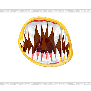 Monster mouth icon, creepy zombie or alien - stock vector clipart