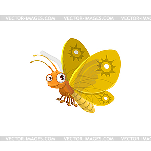 Cartoon butterfly icon, beautiful flying insect - vector image