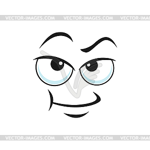 Distrusted sad mood suspicious expression - vector clipart