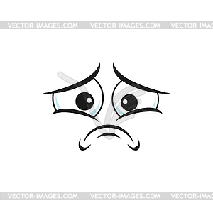 Upset emoticon with sad face expression - vector image