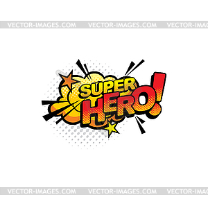 Super hero pop art comics half tone bubble icon - vector clipart
