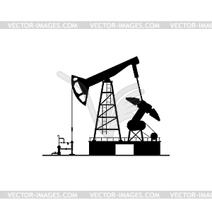 Drilling pumps, oil derrick platform with cranes - vector image