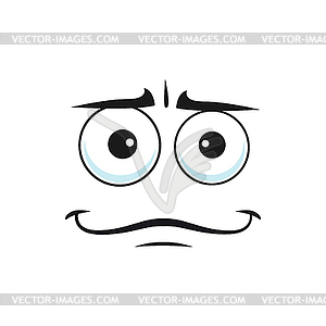 Indifferent distrusted sad mood suspicious emoji - vector image