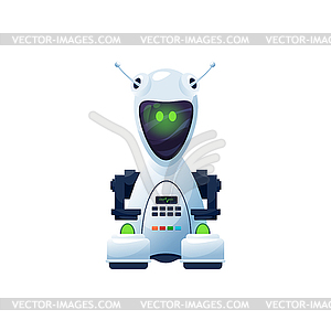 Cartoon robot cyborg character, ai tech - vector image