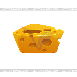 Swiss cheese block or piece dairy food - vector clip art