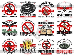 Pest control disinfection, extermination service - vector image
