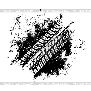 Offroad sport, grunge tire print, tyre - vector image