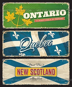 Ontario, Quebec and New Scotland, Canada provinces - vector image