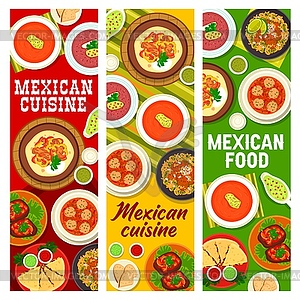 Mexican food restaurant menu meals banner - vector clip art