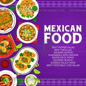 Mexican food, restaurant menu cover, Mexico table - vector EPS clipart