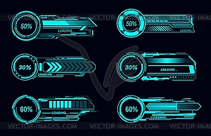 HUD futuristic loading bars, Sci Fi user interface - vector EPS clipart