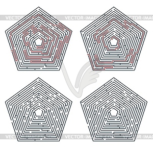 Labyrinth maze game, way path exit, escape puzzle - royalty-free vector image