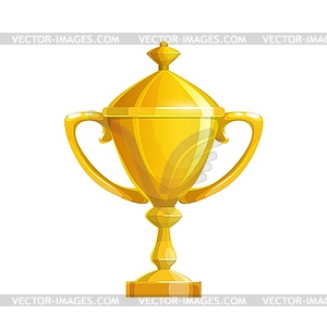 Golden cup icon, gold trophy for winner - vector clip art