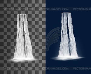 Водопад каскад реалистичный прозрачный водопад - векторный рисунок