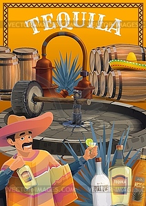 Tequila and other agave drink production process - vector clipart / vector image