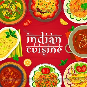 Indian cuisine meals menu cover template - vector image