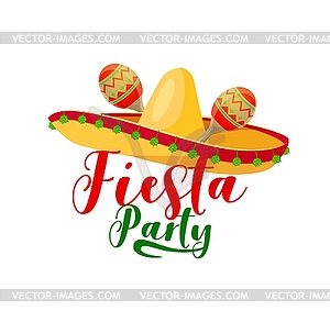 Fiesta party, mexican holiday celebration - vector clipart