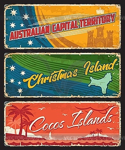 Capital Territory, Christmas and Cocos Islands - vector clip art