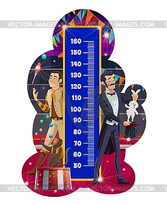 Kids height chart, shapito circus. Growth measure - vector clip art