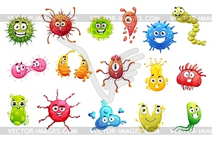 Cartoon viruses, bacterias, germs and bacteriums - vector clip art