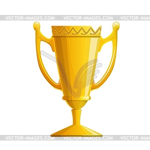 Golden trophy cup icon, winner or champion award - vector image