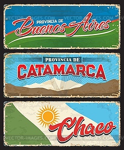 Buenos Aires, Catamarca, Chaco, Argentine province - vector image