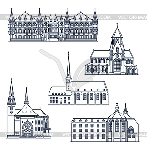 Luxembourg travel landmarks, cathedrals, churches - vector clipart / vector image