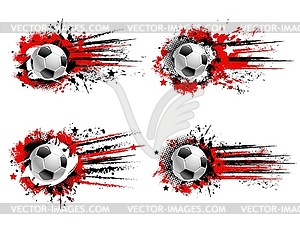 Soccer football sport ball grunge banners - vector clip art