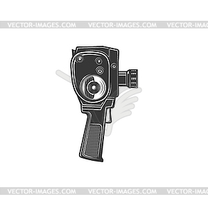 Old projector video camera shooting cam - vector clipart