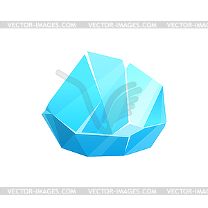 Ледяной кристалл или айсберг, замороженное стекло и снег - цветной векторный клипарт