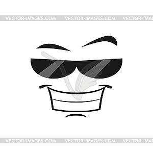 Emoticon in dark sunglasses smiling emoji - vector clipart