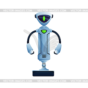 Friendly robot without legs on stand smart cyborg - vector image