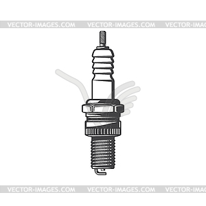 Plug car-ignition system engine spare part isolate - vector clipart