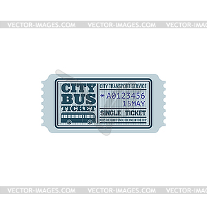 Городской транспорт билет на автобус разовый автобус - клипарт в векторном виде