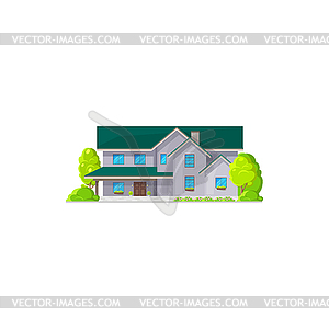 Экстерьер дома, жилой дом, цветочные горшки - изображение в формате EPS