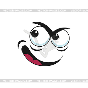 Cartoon plot face gloat smile, conspiracy - color vector clipart