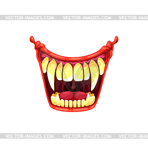 Vampire mouth monster maw roar or yell icon - vector clip art