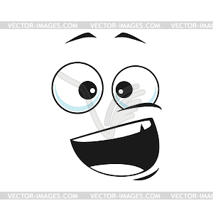 Cartoon face icon, happy laughing emoji - color vector clipart