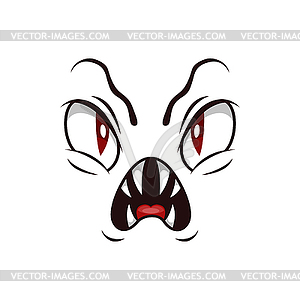 Monster face icon, roaring devil - vector image