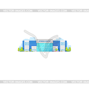 Gym architecture fitness center building - color vector clipart