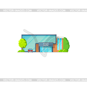 Fitness center building urban city architecture - vector clipart