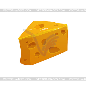 Cartoon Emmental Swiss cheese dairy food product - vector image