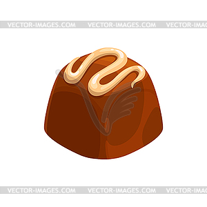 Candy chocolate, sweet dessert cake, truffle food - vector clip art