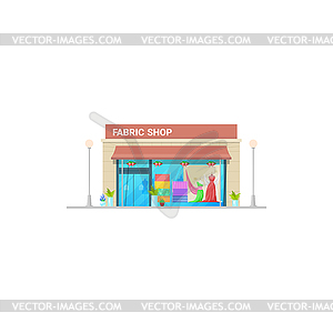 Fabric shop, tailor and sewing fashion cloth store - vector clipart / vector image