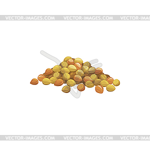 Heap of chickpeas pile of soy beans - vector clip art