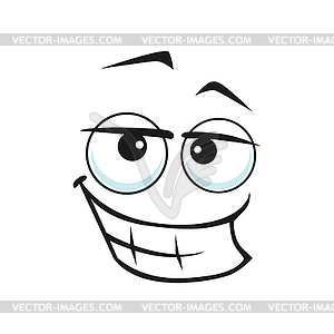 Grinning emoji with big eyes social chatbot avatar - vector clipart