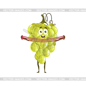 Grapes healthy fruit food sport, fitness training - vector image